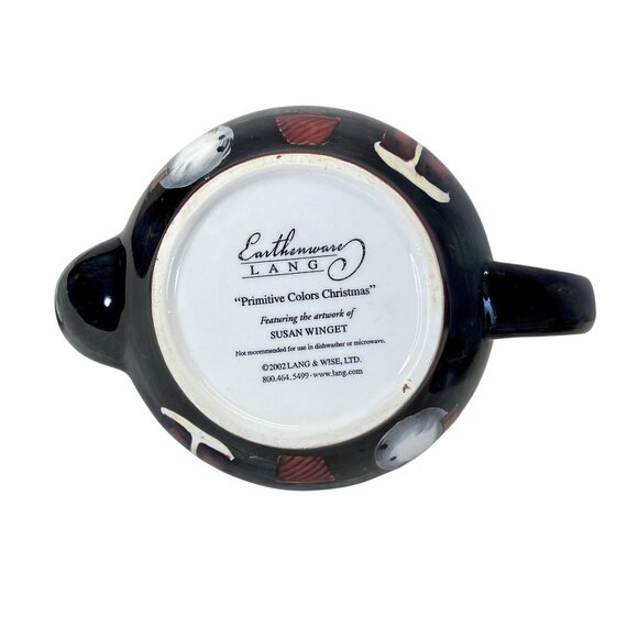 Lang Christmas Tree Ceramic Teapot With Santa & Snowman Design Vintage - Picture 9 of 9